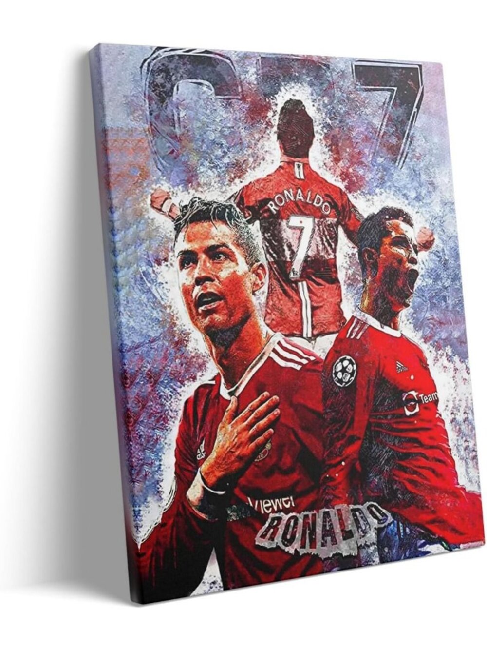 Football Canvas Wall Art - Cristiano Ronaldo Print, Bold Sports Decor, 20x24